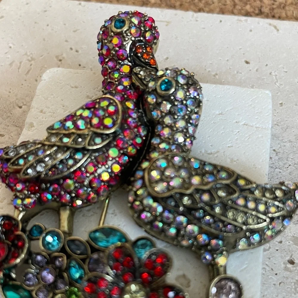 Heidi Daus Vibrant Crystal Duck Brooch